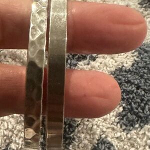 Elegant Silver Hammered Bangles